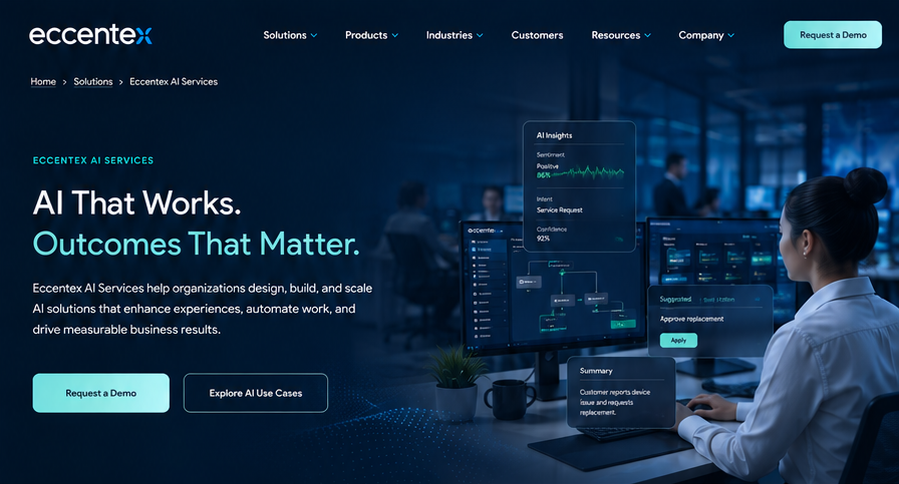 Eccentex AI Services hero banner