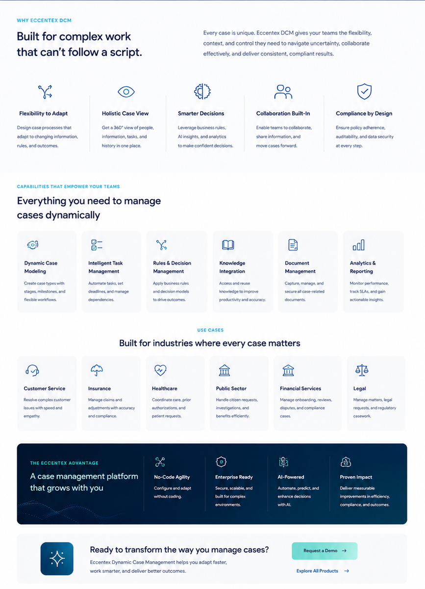 Dynamic Case Management content sections