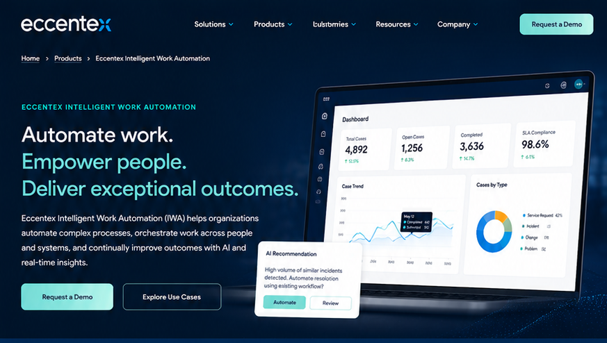 Intelligent Work Automation hero banner