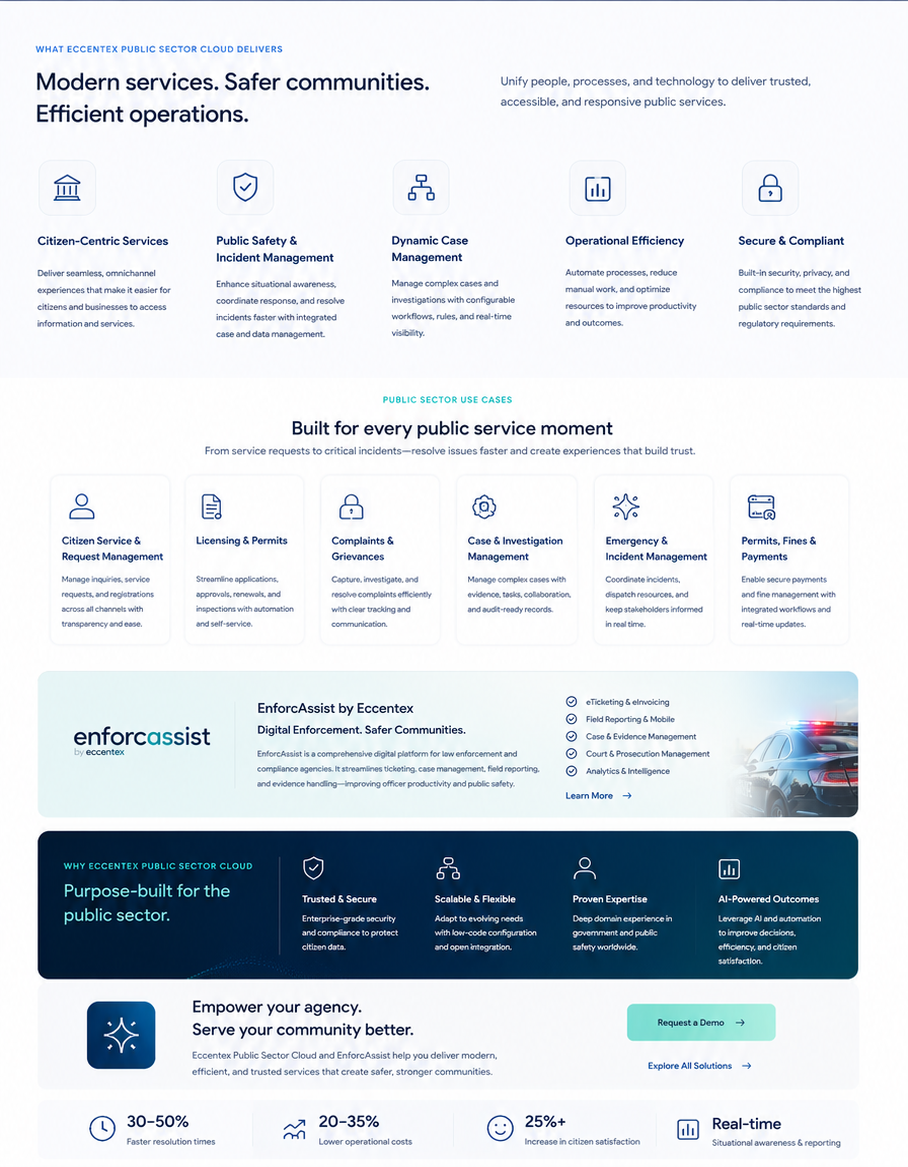 Public Sector content sections